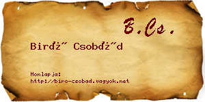 Biró Csobád névjegykártya